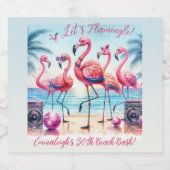 Laten we Flamingle Beach Verjaardags Bash Herdenki Bier Etiket (Enkel label)