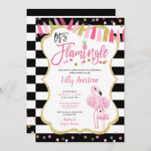 Laten we Flamingle Flamingo Waterverf Baby shower Kaart (Voorkant / Achterkant)