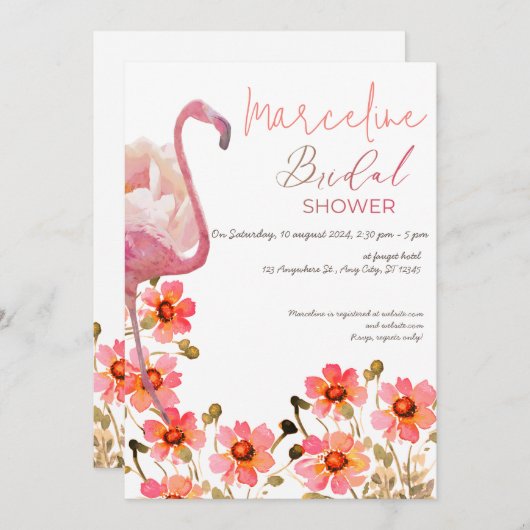 Laten we Flamingle Floral Vrijgezellenfeest Kaart (Voorkant / Achterkant)