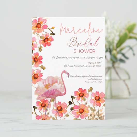 Laten we Flamingle Floral Vrijgezellenfeest Kaart (Staand voorkant)