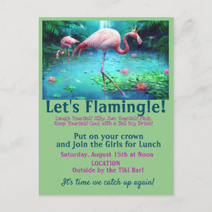 Laten we Flamingle! Girl Lunch (of wat dan ook) Briefkaart