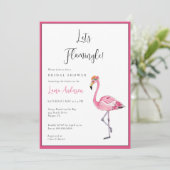 Laten we Flamingle! Hot roze & witte Bruids douche Kaart (Staand voorkant)