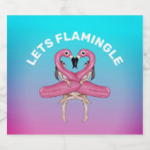 Laten we Flamingle Party Float Ombre Roze Bier Etiket (Enkel label)