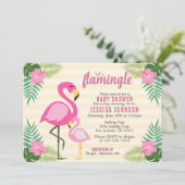 Laten we Flamingle Pink Flamingo Baby shower Kaart (Staand voorkant)