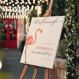 Laten we Flamingle Tropische Verjaardagsfeestje We Poster