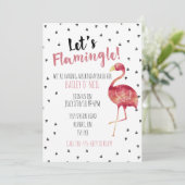 Laten we Flamingle! Uitnodiging (Staand voorkant)