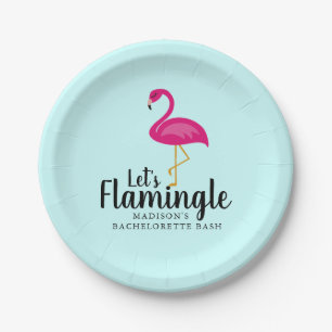 Laten we Flamingo Bachelorette Party Papieren Bordje