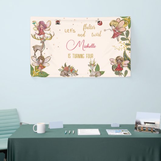 Laten we flutter en draai, feestdag spandoek (Beurs)