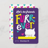 Laten we Friends FURR-ever Classroom Valentijn zij Kaart (Voorkant / Achterkant)