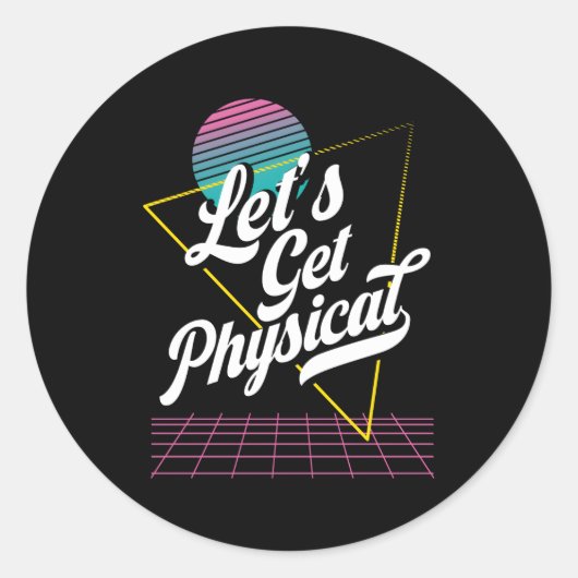 Laten we fysiek worden voor een aerobics oefening ronde sticker (Voorkant)