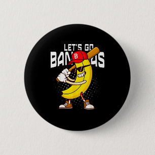 Laten we gaan banaan retro banaan shirt jongens ki ronde button 5,7 cm