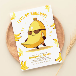 Laten we gaan Bananas Fun Verjaardag Kaart