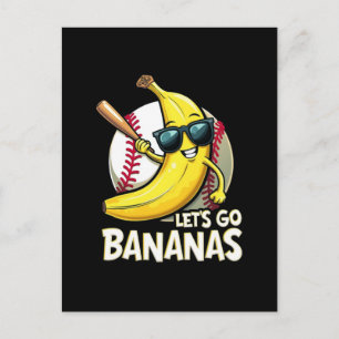 Laten we gaan Bananen Grappige Bananenliefhebber Briefkaart