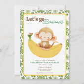 Laten we gaan bananen onze kleine aap verjaardag kaart (Voorkant)
