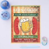 Laten we gaan. Barbecue Vierde juli Flyer (Enkel)