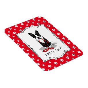 Laten we gaan! Boston Terrier Dog (zwart) Funny Magneet