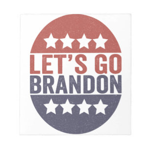 Laten we gaan Brandon Funny Patriotic American Fla Notitieblok
