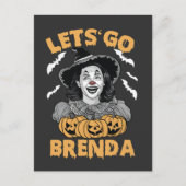 Laten we gaan Brenda Spooky Halloween Kamala Harri Briefkaart (Voorkant)