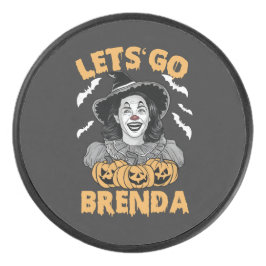 Laten we gaan Brenda Spooky Halloween Kamala Harri Hockey Puck