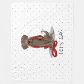 Laten we gaan! Chocolate Lab Labrador Retriever Fu Fleece Deken (Voorkant)