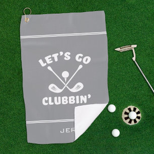 Laten we gaan clubben Cute Golf Club Humor Golfer Golfhanddoek