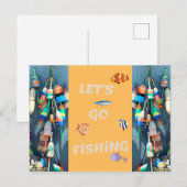 Laten we gaan Fising Briefkaart (Voorkant / Achterkant)