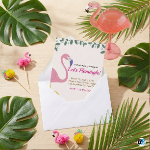 Laten we gaan flirten Roze Tropische Flamingo Sche Kaart