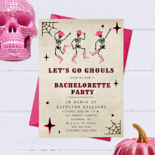 Laten we gaan Ghouls Halloween Bachelorette Party Kaart