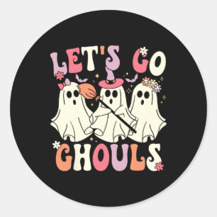 Laten we gaan Ghouls Halloween Ghost Costume Retro Ronde Sticker