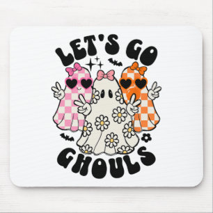 Laten we gaan Ghouls Halloween Ghost Floral Spooky Muismat