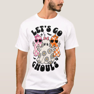 Laten we gaan Ghouls Halloween Ghost Floral Spooky T-shirt
