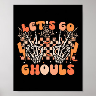 Laten we gaan Ghouls Halloween Skelet Kostuum Retr Poster
