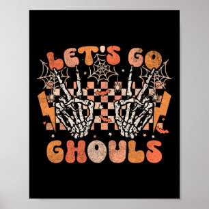 Laten we gaan Ghouls Halloween Skelet Kostuum Retr Poster