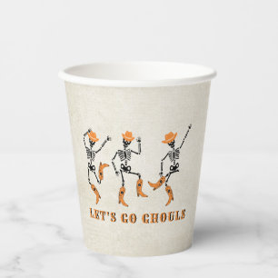 Laten we gaan Ghouls Halloween Skeletons Cowboy Papieren Bekers