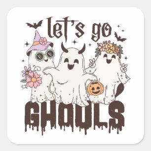 Laten we gaan Ghouls Halloween Vierkante Sticker