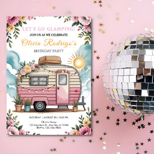 Laten we gaan Glamping Meisje's Boho Camper Verjaa Kaart