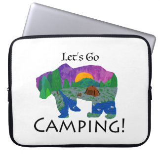 Laten we gaan kamperen laptop sleeve