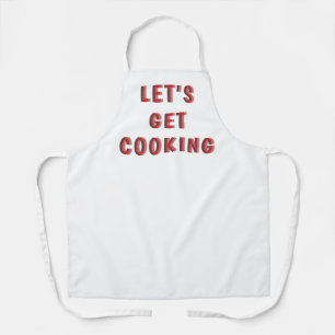 “Laten we gaan koken” Motiverend wit schort Leuk
