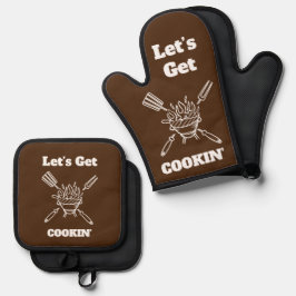 Laten we gaan koken ovenwant & pannenlap set