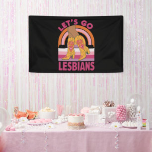 Laten we gaan lesbiennes LGBTQ Pride Month Cowgirl Spandoek