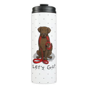 Laten we gaan! Loop Flat-Coated Retriever Hond (le Thermosbeker