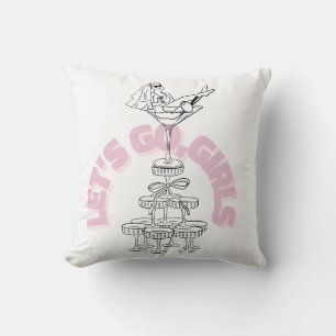Laten we gaan Meiden Bachelorette Design Bruid Kussen