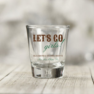 Laten we gaan, meiden, dezelfde cowboy vrijgezelle shot glas
