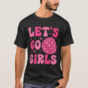 Laten we gaan Meisjes Bruid Squad Groovy Disco Bac T-shirt