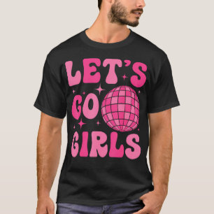 Laten we gaan Meisjes Bruid Squad Groovy Disco Bac T-shirt