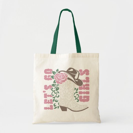Laten we gaan Meisjes Cowboy laarzen Tote Bag (Voorkant)