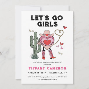 Laten we gaan meisjes cowgirl bachelorette weekend kaart