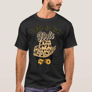 Laten we gaan Meisjes Luipaardprint cowgirl zonneb T-shirt