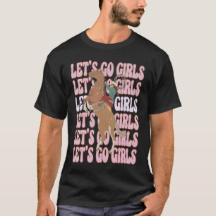 Laten we gaan Meisjes Retro Grafisch met Cowgirl t T-shirt