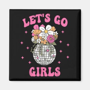Laten we gaan Meisjes Team Bruid Floral Disco Bach Magneet